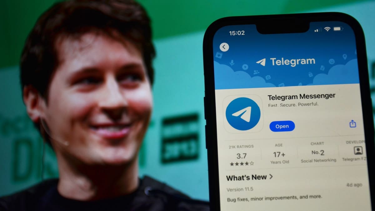 Een afbeelding van de oprichter van messenger dienst Telegram, Pavel Durov