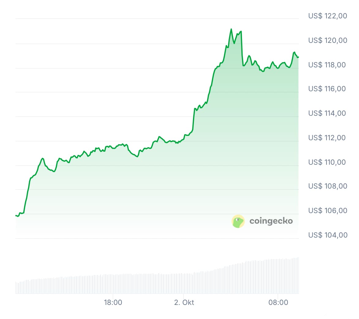 Gráfico del precio de LTC/USD en las últimas 24 horas. Fuente: CoinGecko