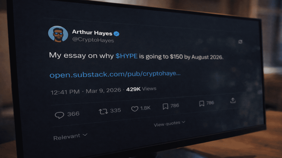 Arthur Hayes apunta a 150 dólares para la cripto Hyperliquid