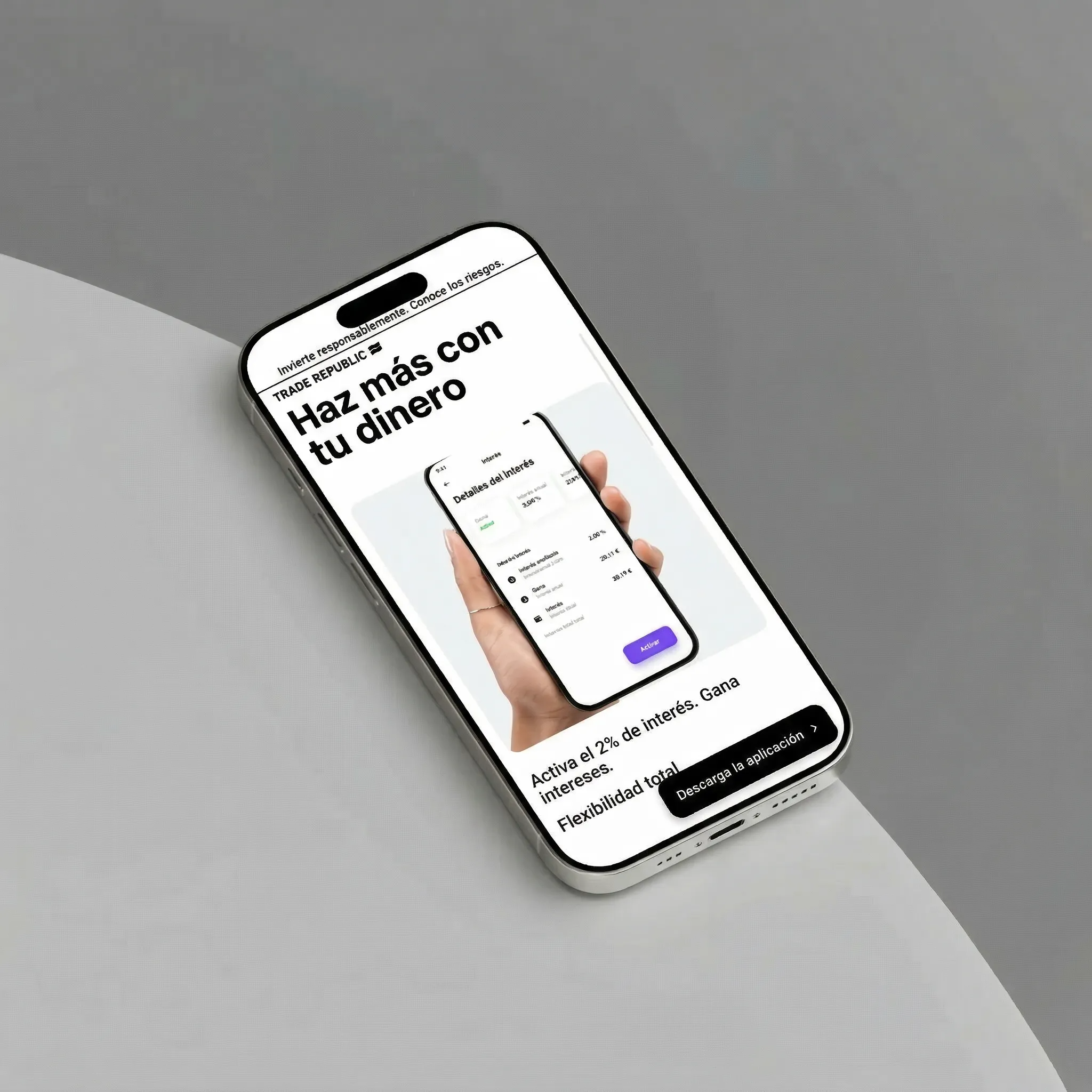 Aplicación Trade Republic en España para invertir y ganar intereses desde el móvil